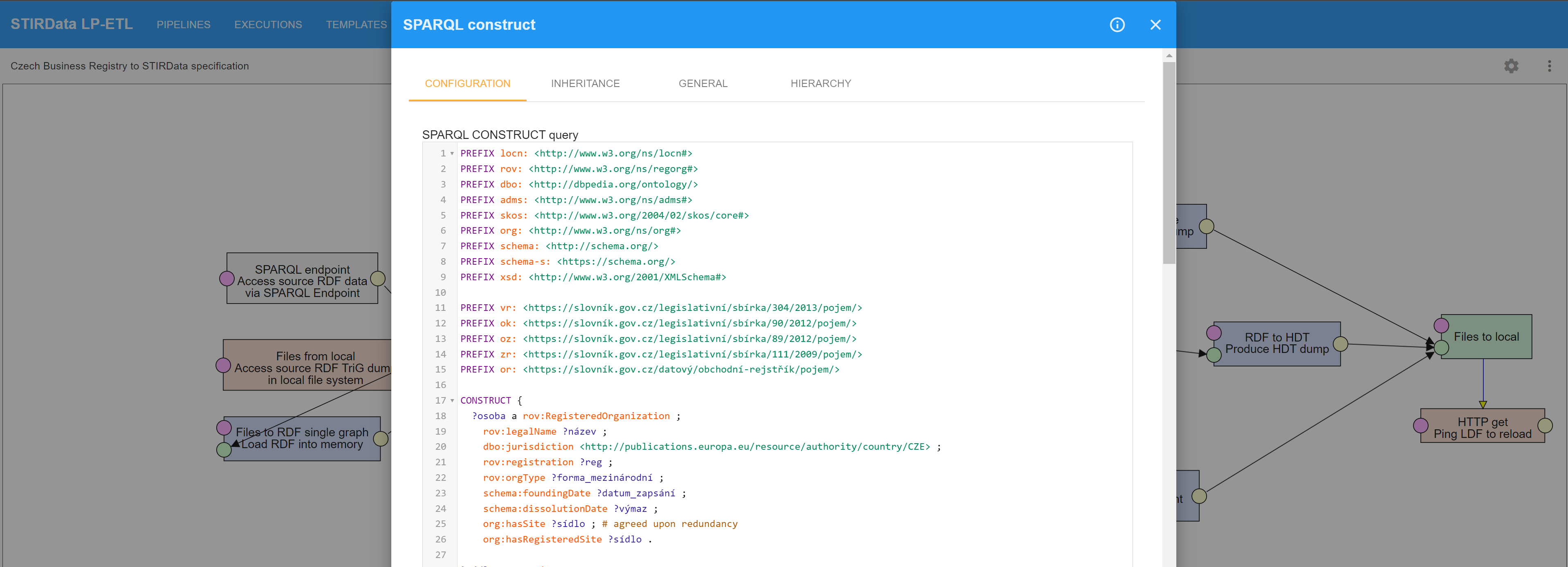 SPARQL CONSTRUCT query in LinkedPipes ETL
